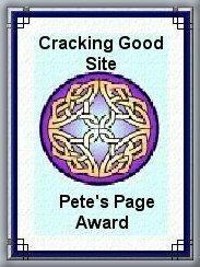 Pete's Page - Cracking Good Site Award